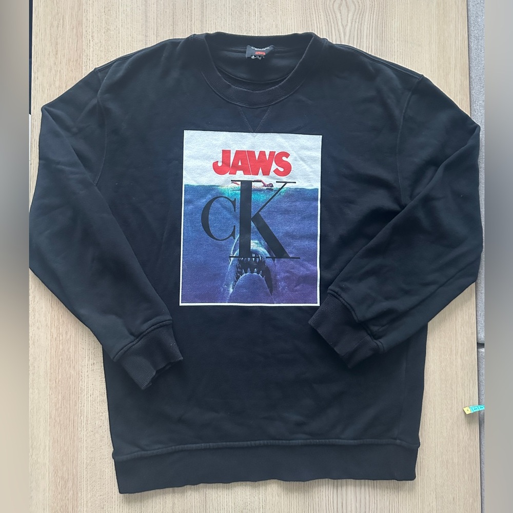 Calvin Klein x JAWS Raf Simons Sweatshirt Men’s XL Black  Made in Italy Rare